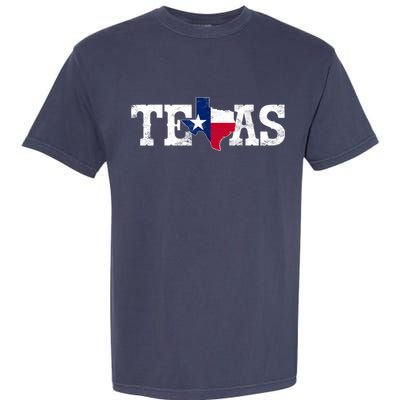 Texas Shaped Flag Grunge Distressed Texas Garment-Dyed Heavyweight T-Shirt