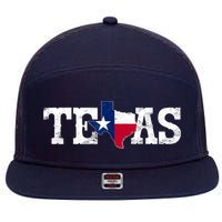 Texas Shaped Flag Grunge Distressed Texas 7 Panel Mesh Trucker Snapback Hat