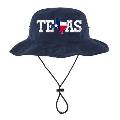 Texas Shaped Flag Grunge Distressed Texas Bucket Hat