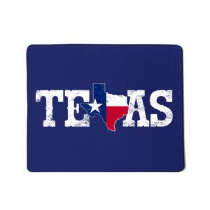 Texas Shaped Flag Grunge Distressed Texas Mousepad