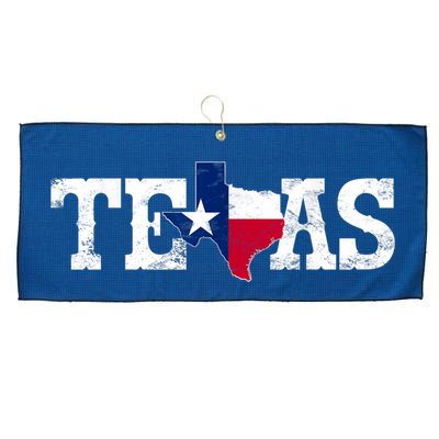 Texas Shaped Flag Grunge Distressed Texas Large Microfiber Waffle Golf Towel