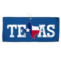 Texas Shaped Flag Grunge Distressed Texas Large Microfiber Waffle Golf Towel