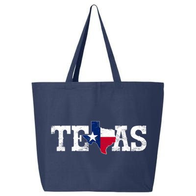 Texas Shaped Flag Grunge Distressed Texas 25L Jumbo Tote