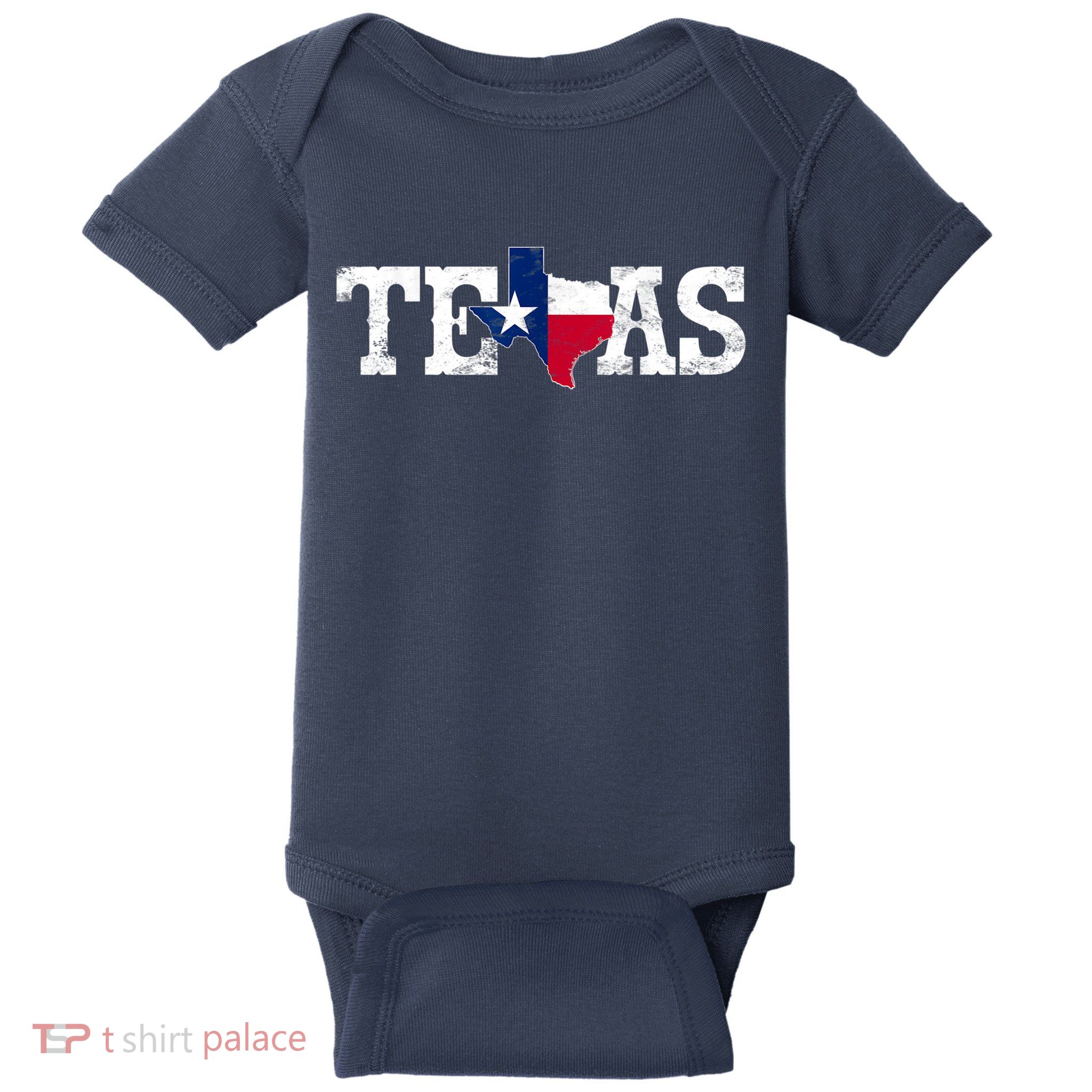 Texas Shaped Flag Grunge Distressed Texas Baby Bodysuit