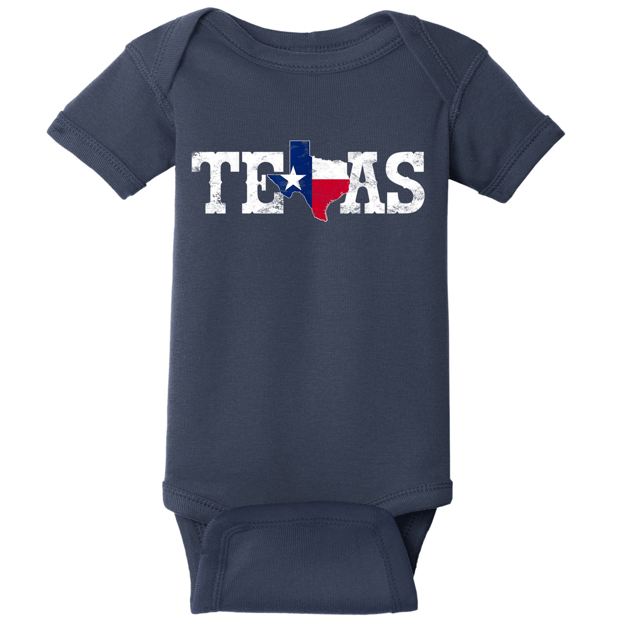 Texas Shaped Flag Grunge Distressed Texas Baby Bodysuit