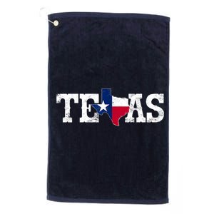 Texas Shaped Flag Grunge Distressed Texas Platinum Collection Golf Towel