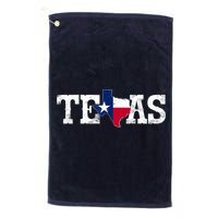 Texas Shaped Flag Grunge Distressed Texas Golf Towel