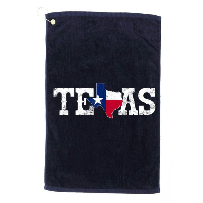 Texas Shaped Flag Grunge Distressed Texas Golf Towel