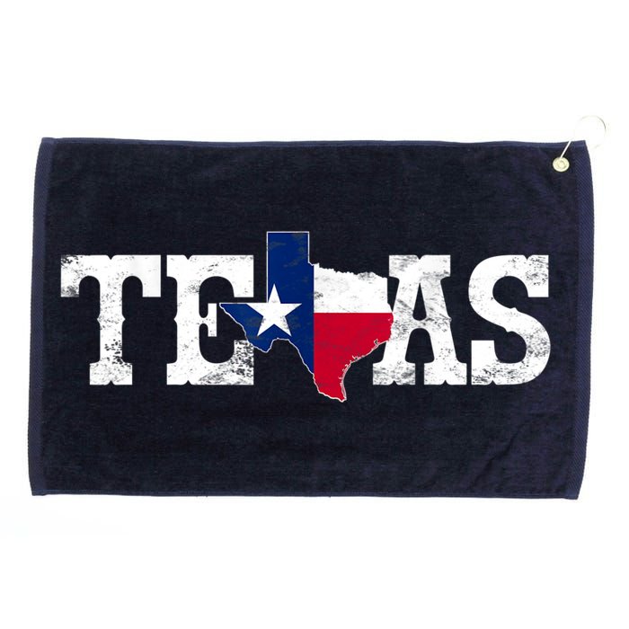 Texas Shaped Flag Grunge Distressed Texas Grommeted Golf Towel