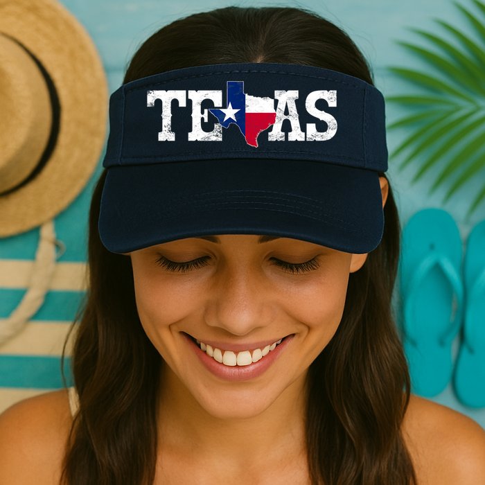 Texas Shaped Flag Grunge Distressed Texas Visor