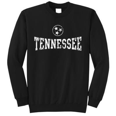 Tennessee State Flag Home Tennessean Distressed Orange Sweatshirt