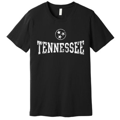 Tennessee State Flag Home Tennessean Distressed Orange Premium T-Shirt