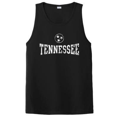 Tennessee State Flag Home Tennessean Distressed Orange PosiCharge Competitor Tank