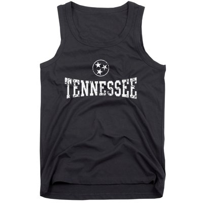 Tennessee State Flag Home Tennessean Distressed Orange Tank Top