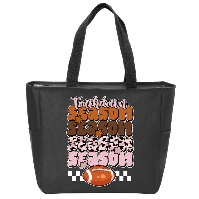 Touch Season Football Lover Cute Retro Zip Tote Bag