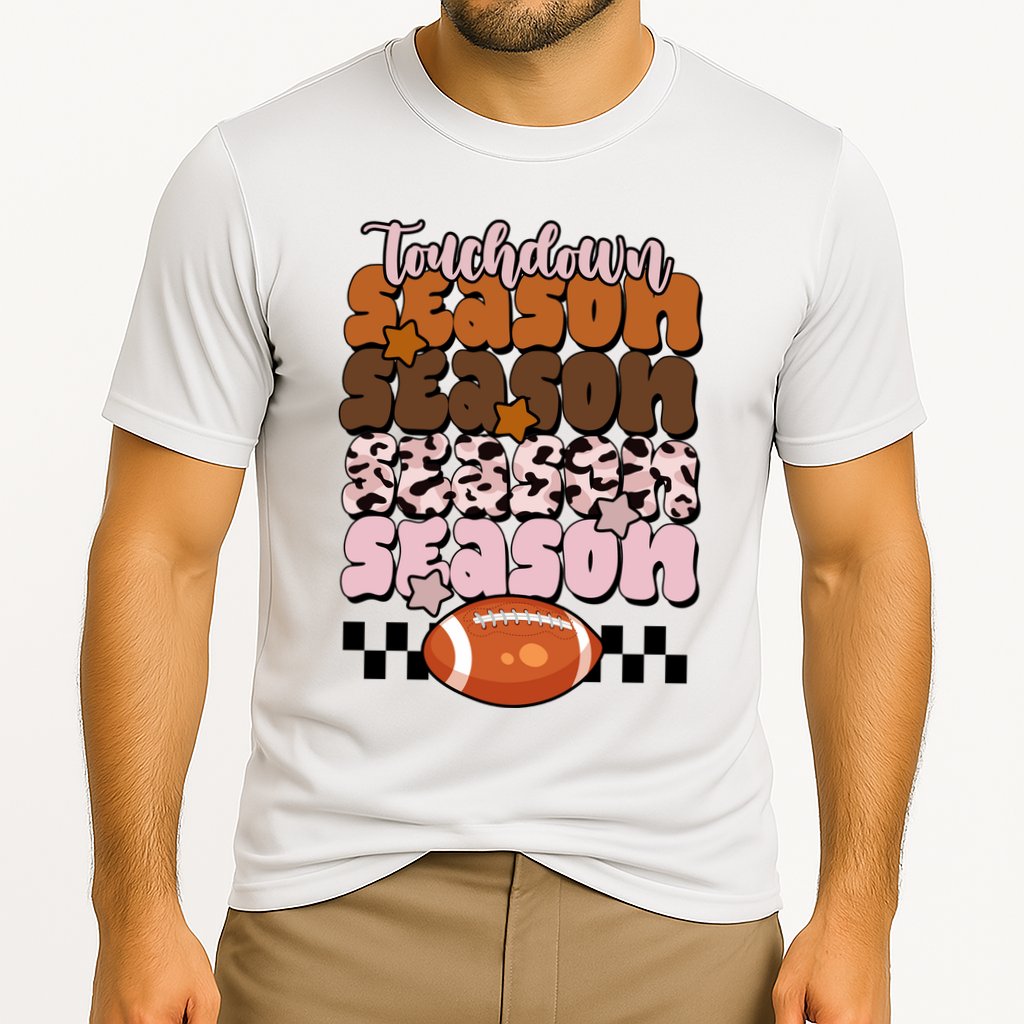 Touch Season Football Lover Cute Retro Cooling Performance Crew T-Shirt
