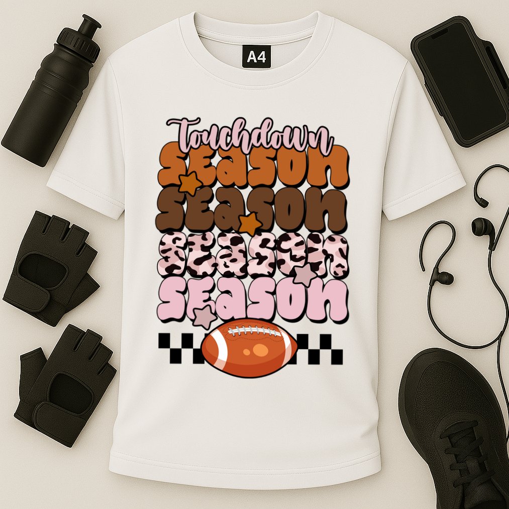 Touch Season Football Lover Cute Retro Cooling Performance Crew T-Shirt