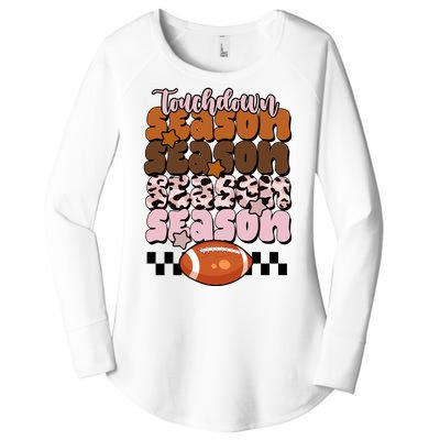 Touch Season Football Lover Cute Retro Women's Perfect Tri Tunic Long Sleeve Shirt