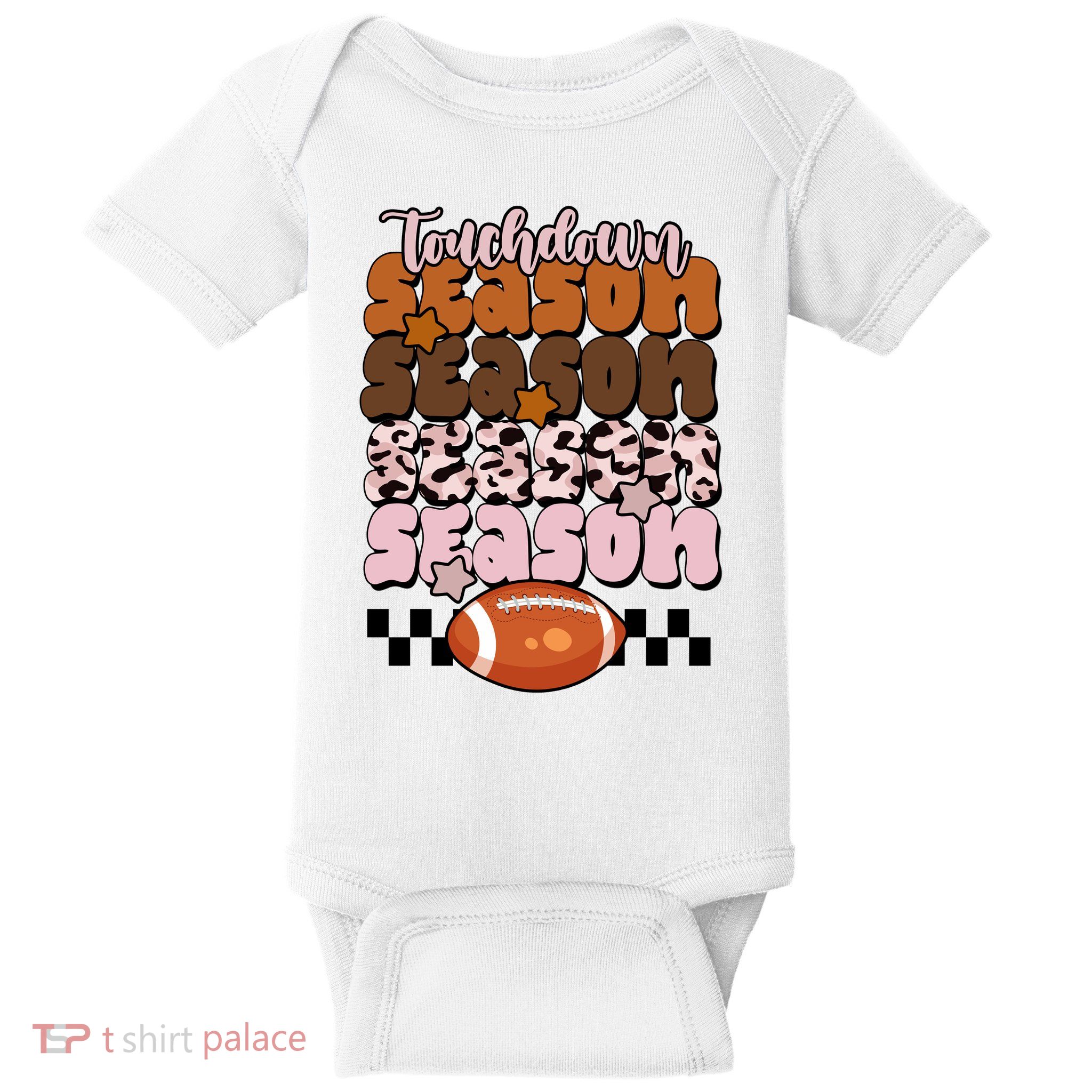Touch Season Football Lover Cute Retro Baby Bodysuit