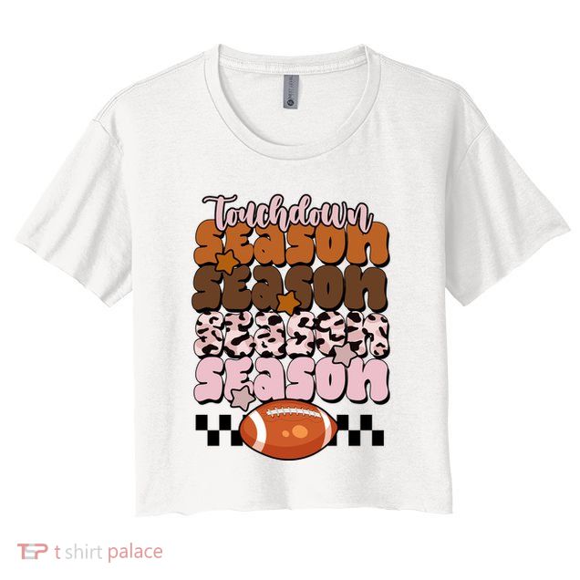 Touch Season Football Lover Cute Retro Crop Top