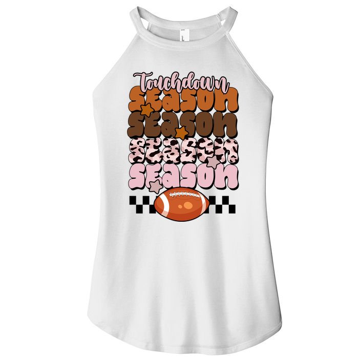 Touch Season Football Lover Cute Retro Women's Perfect Tri Rocker Tank