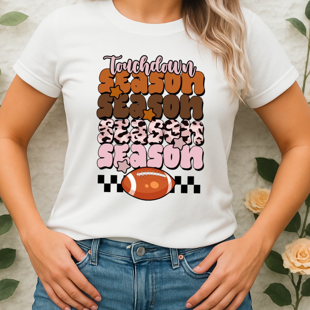Touch Season Football Lover Cute Retro Womens T-Shirt