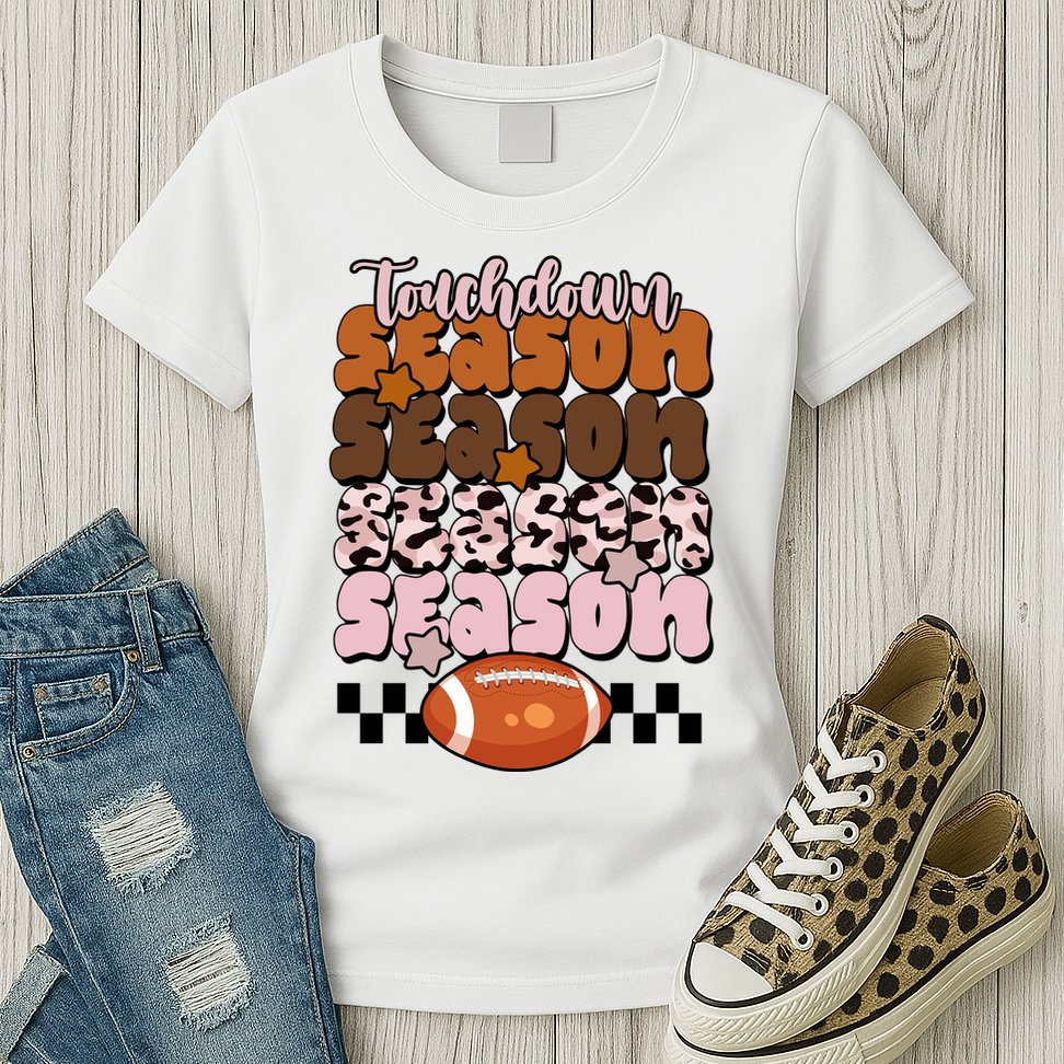 Touch Season Football Lover Cute Retro Womens T-Shirt