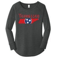 Tennessee State Flag 3 Star Flag Gift Statehood Day Women's Perfect Tri Tunic Long Sleeve Shirt