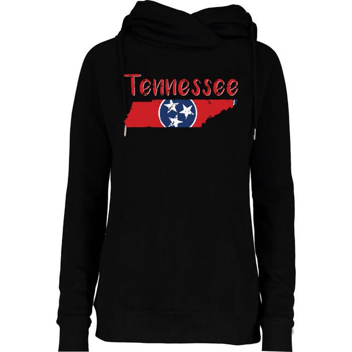 Tennessee State Flag 3 Star Flag Gift Statehood Day Womens Funnel Neck Pullover Hood