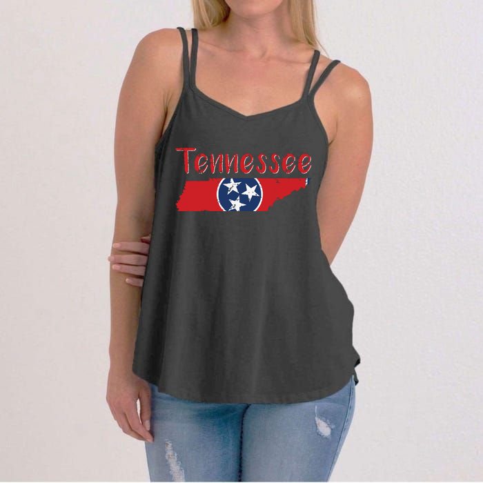 Tennessee State Flag 3 Star Flag Gift Statehood Day Women's Strappy Tank