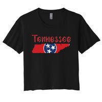 Tennessee State Flag 3 Star Flag Gift Statehood Day Women's Crop Top Tee