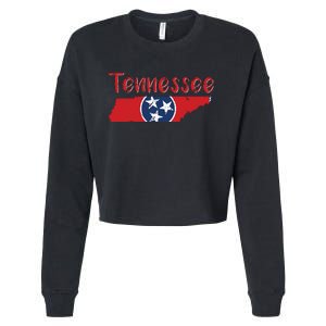 Tennessee State Flag 3 Star Flag Gift Statehood Day Cropped Pullover Crew