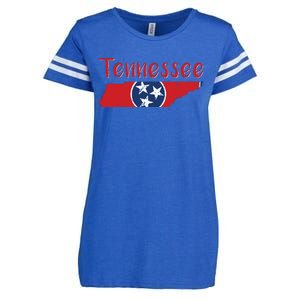 Tennessee State Flag 3 Star Flag Gift Statehood Day Enza Ladies Jersey Football T-Shirt