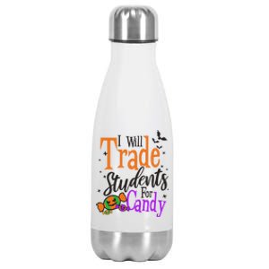 Trade Students For Candy Design Halloween Teacher Meaningful Gift Stainless Steel Insulated Water Bottle