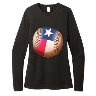 Texas State Flag Baseball Fan Womens CVC Long Sleeve Shirt