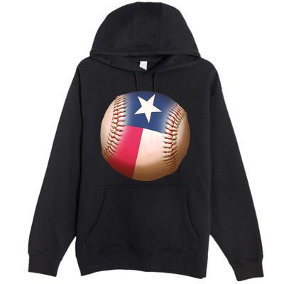 Texas State Flag Baseball Fan Premium Pullover Hoodie