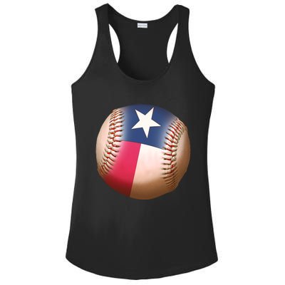 Texas State Flag Baseball Fan Ladies PosiCharge Competitor Racerback Tank