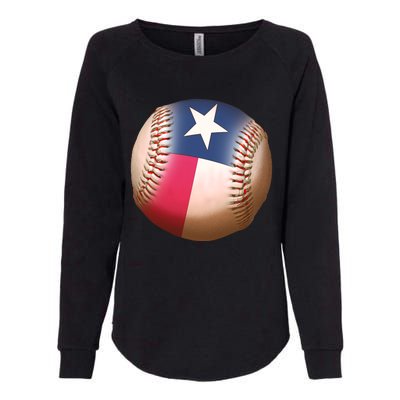 Texas State Flag Baseball Fan Womens California Wash Sweatshirt