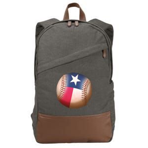 Texas State Flag Baseball Fan Cotton Canvas Backpack