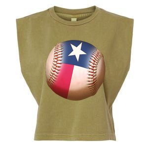 Texas State Flag Baseball Fan Garment-Dyed Women's Muscle Tee