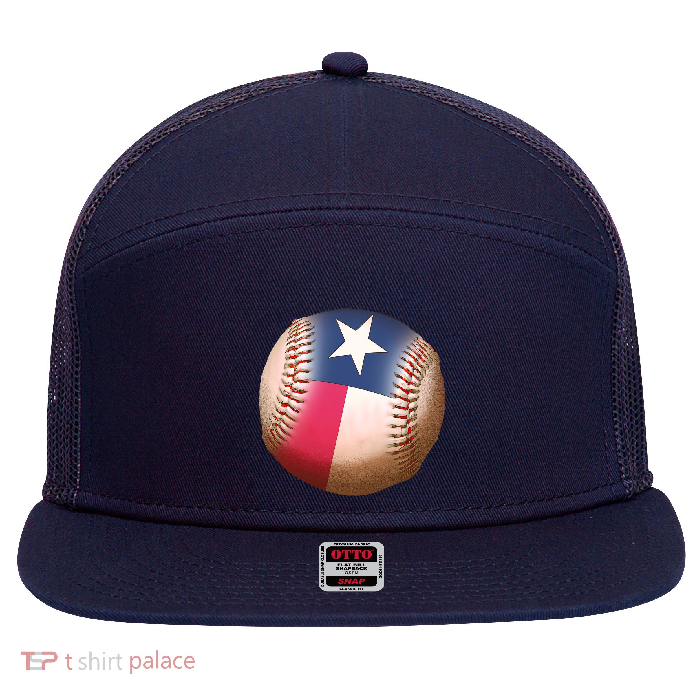 Texas State Flag Baseball Fan 7 Panel Mesh Trucker Snapback Hat