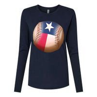 Texas State Flag Baseball Fan Womens Cotton Relaxed Long Sleeve T-Shirt