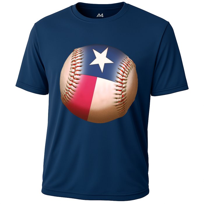 Texas State Flag Baseball Fan Cooling Performance Crew T-Shirt