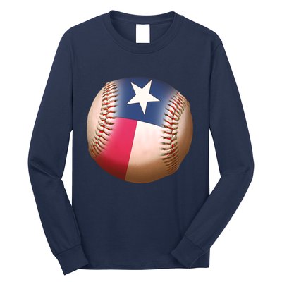 Texas State Flag Baseball Fan Long Sleeve Shirt