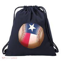 Texas State Flag Baseball Fan Drawstring Bag