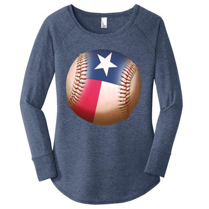 Texas State Flag Baseball Fan Women's Perfect Tri Tunic Long Sleeve Shirt