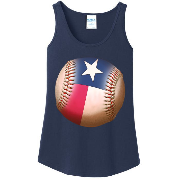 Texas State Flag Baseball Fan Ladies Essential Tank