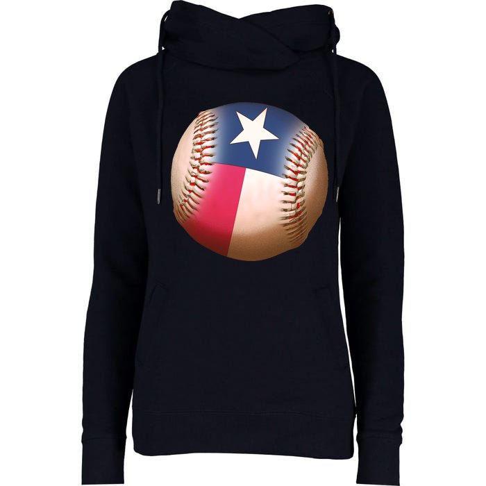 Texas State Flag Baseball Fan Womens Funnel Neck Pullover Hood