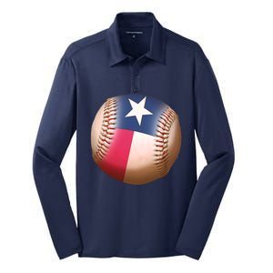 Texas State Flag Baseball Fan Silk Touch Performance Long Sleeve Polo