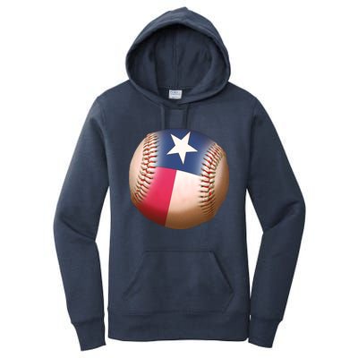 Texas State Flag Baseball Fan Women's Pullover Hoodie